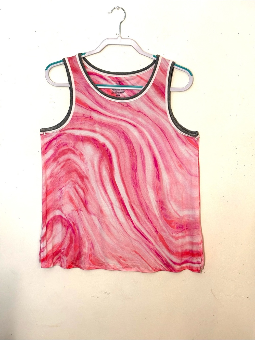 Secret Treasures Pink Swirl Marble-Print Tank Top. Size L(12-14). NWOT.